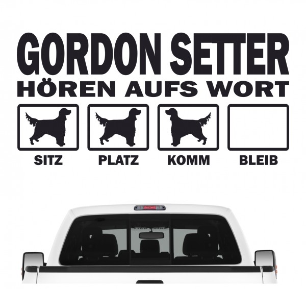Gordon Setter Black Setter Schottischer Setter Jagd Hört aufs Wort Hunde Aufkleber Sticker Autoaufkleber Wandtattoo Tattoo