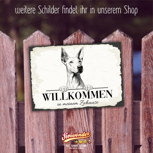 Hundeschild Willkommen Zuhause Pharaonenhund Pharaoh Schild Achtung Spruch