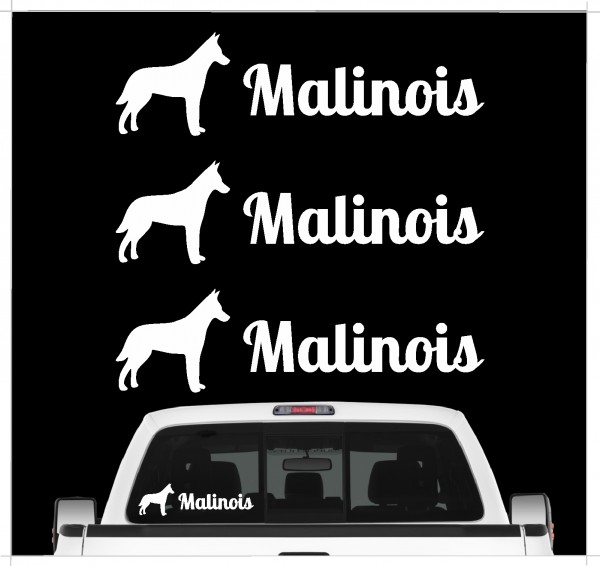 Malinois Belgian Mali Belgischer Schäferhund Berger Belge Dog 3er Set AUTOAUFKLEBER Aufkleber Hunde Hundemotiv by SIVIWONDER