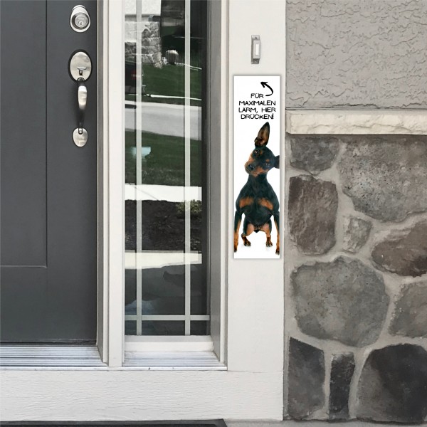 Zwergpinscher Pinscher Min Pin Miniature Mini Dog Türschild Warnschild Hundeschild Schildr happy Design by Siviwonder
