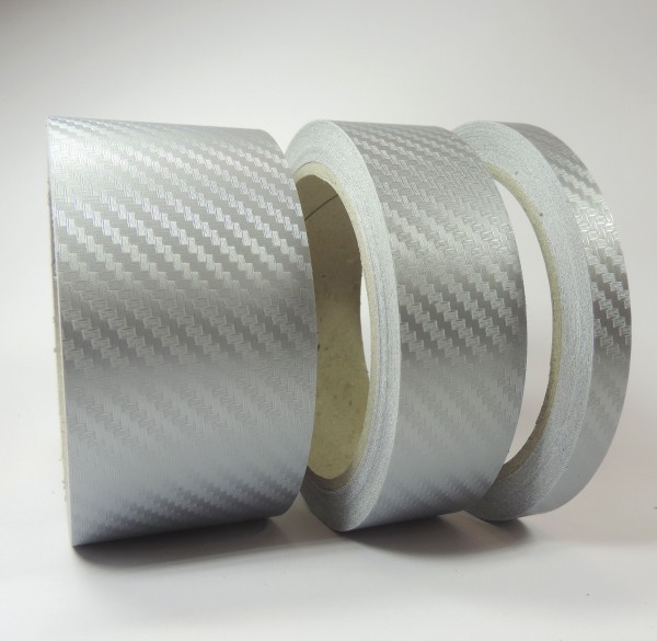 Zierstreifen silber grau carbon in in 10 m Länge für Auto Boot Klebeband Dekorstreifen Tuningstreifen Autofolie Siviwonder