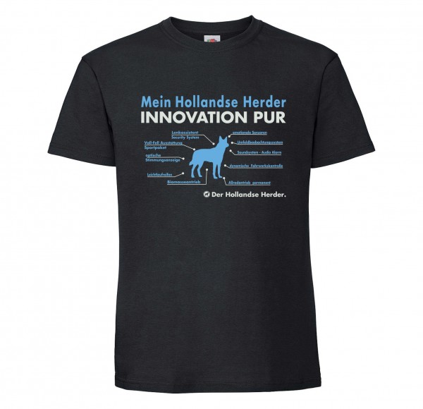 Hollandse Herder Unisex T-Shirt Innovation Hundemotiv Herdershond Schäferhund Schwarz