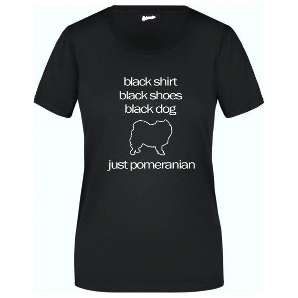 Pomeranian Black Dog Unisex T-Shirt Hundemotiv Spitz