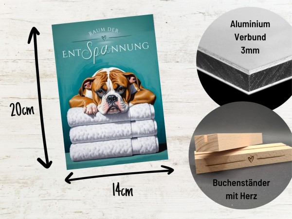 Hundeschild Deko Badezimmer Wellness English Bulldog Schild Spruch