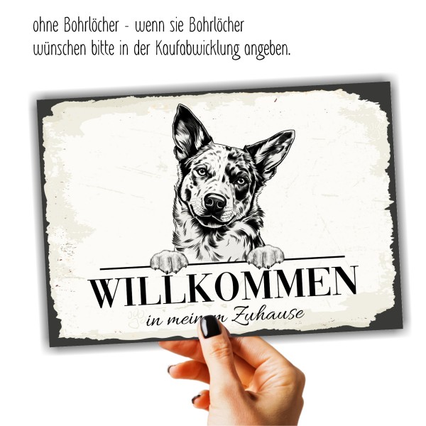 Hundeschild Willkommen Zuhause Australian Cattle Dog Schild