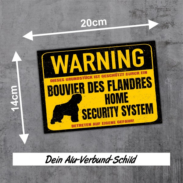 Bouvier des Flandres Dog Schild Warning Security System Türschild Hundeschild Warnschild