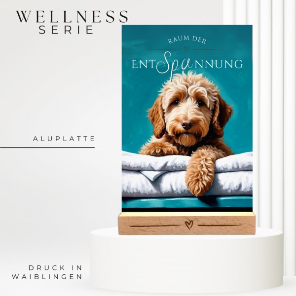 Hundeschild Deko Badezimmer Wellness Labradoodle Schild Spruch