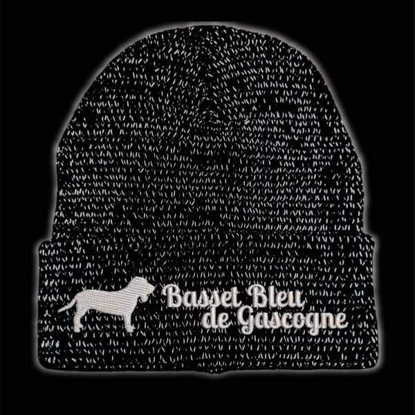 Basset bleu de Gascogne reflektierende Mütze Stickerei Hund Winter Strickmütze reflex Beanie warm