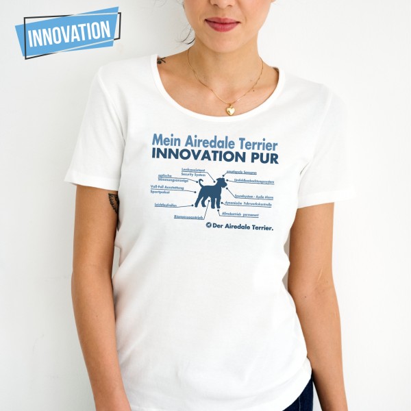 Airedale Terrier Damen T-Shirt Innovation Hundemotiv Airdale Dog