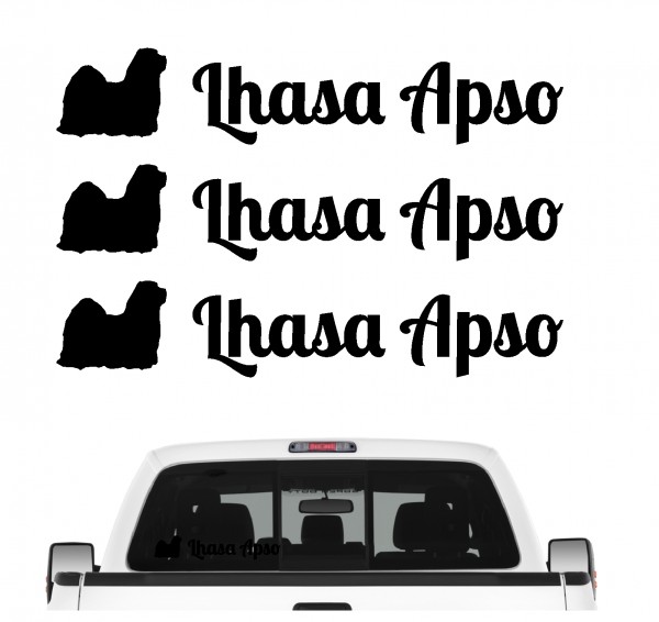 Lhasa Apso Tibet Lhasa lion dog Dog 3er Set AUTOAUFKLEBER Aufkleber Hunde Hundemotiv by SIVIWONDER