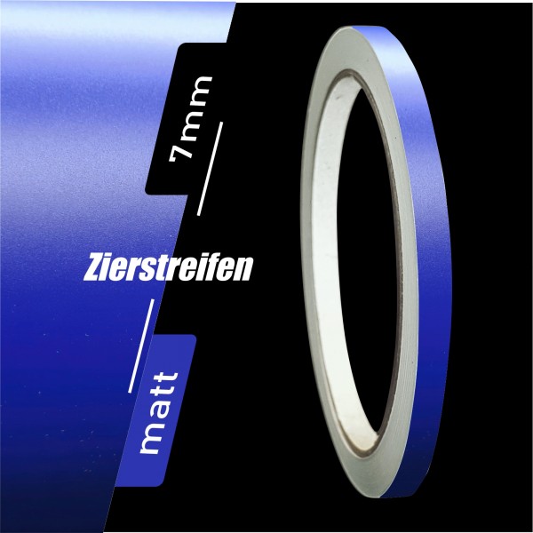 Zierstreifen Matt royalblau Königsblau royal blau 7mm in in 10 m Länge für Auto Boot Klebeband Dekorstreifen Tuningstreifen Autofolie Siviwonder