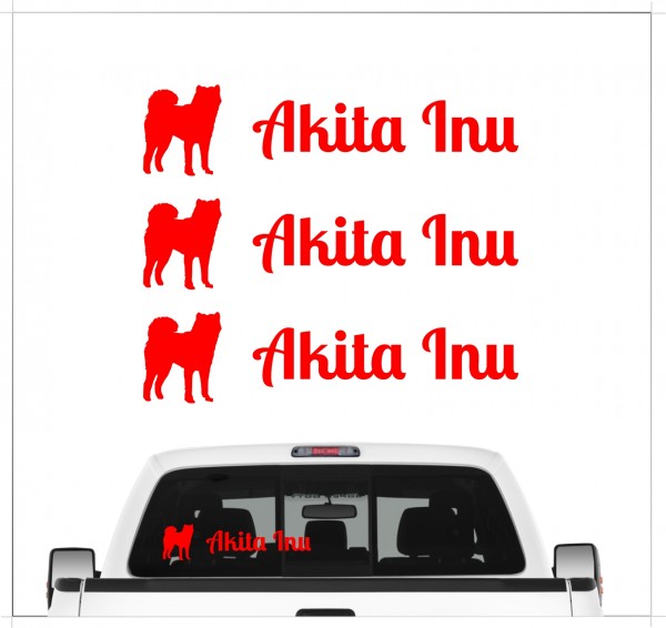 Akita Inu Japan Dog 3er Set AUTOAUFKLEBER Aufkleber Hunde Hundemotiv by SIVIWONDER