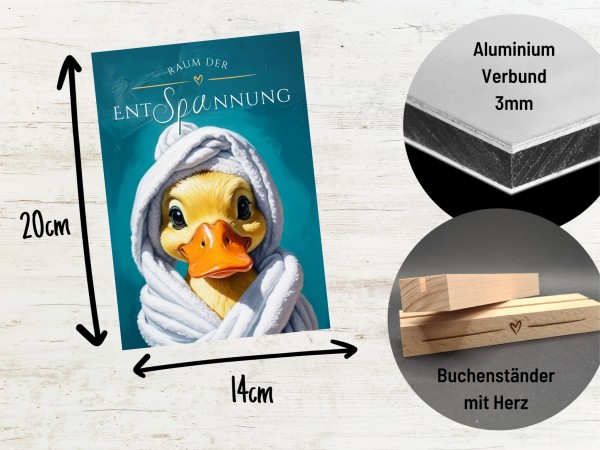 Ente Enten Schild Wellness Handtuch Entspannung Schild Spruch