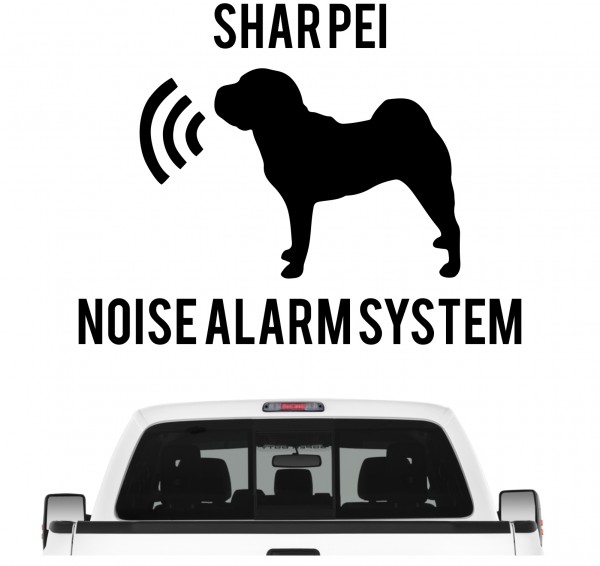 Shar Pei Noise Alarmsystem Auto Aufkleber Hund Folie Wandtattoo Tattoo Sticker Faltenhund Chinese