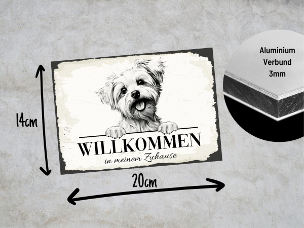 Hundeschild Willkommen Zuhause Malteser Maltese Schild Achtung Spruch