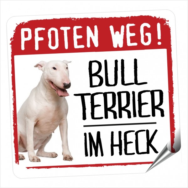 Bullterrier No.4 weiß Bully Bull Terrier Gladiator Pfoten weg Aufkleber Digitaldruck Motiv by SIVIWONDER