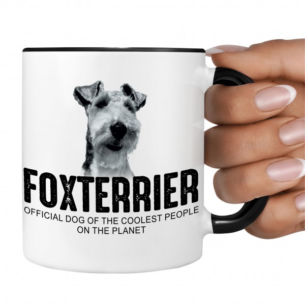 Foxterrier Foxie Fox Terrier Dog Tasse Kaffeetasse Kaffeebecher happy Design by Siviwonder