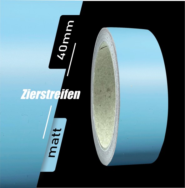 Zierstreifen Matt lichtblau blau hellblau 40mm in in 10 m Länge für Auto Boot Klebeband Dekorstreifen Tuningstreifen Autofolie Siviwonder