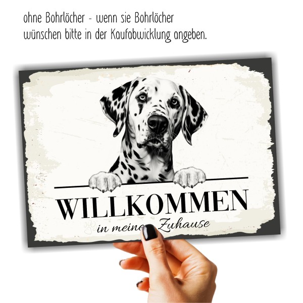 Hundeschild Willkommen Zuhause Dalmatiner Schild Achtung