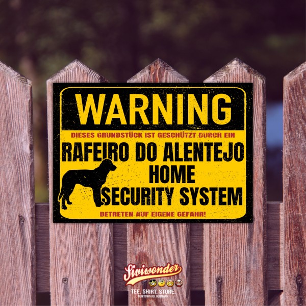 Schild Rafeiro do Alentejo Mastiff Warning Security System Türschild Hundeschild Warnschild Hund