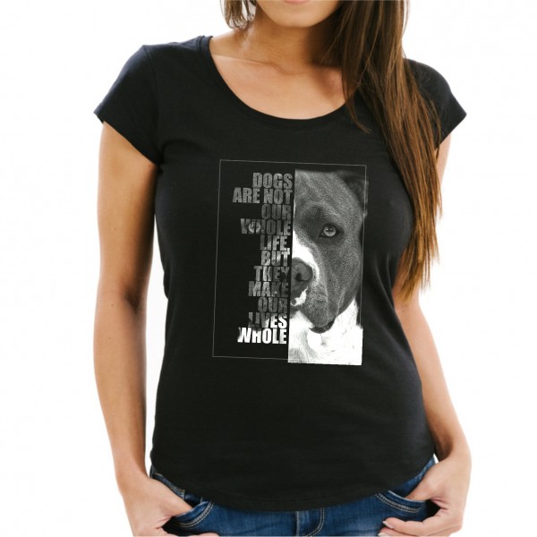 Staffordshire Bullterrier English Damen T-Shirt Face Hundemotiv Staffi