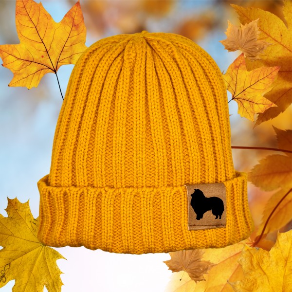 Strickmütze "Sheltie Shetland Sheepdog" Beanie Mütze Urban Witzig Spruch Warm Winter Herbst Farben