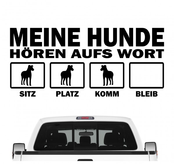 Meine Hunde Hört aufs Wort Hunde Aufkleber Sticker Autoaufkleber Wandtattoo Tattoo