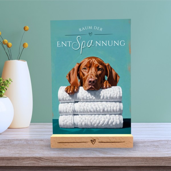 Hundeschild Deko Badezimmer Wellness Magyar Vizsla Schild Spruch