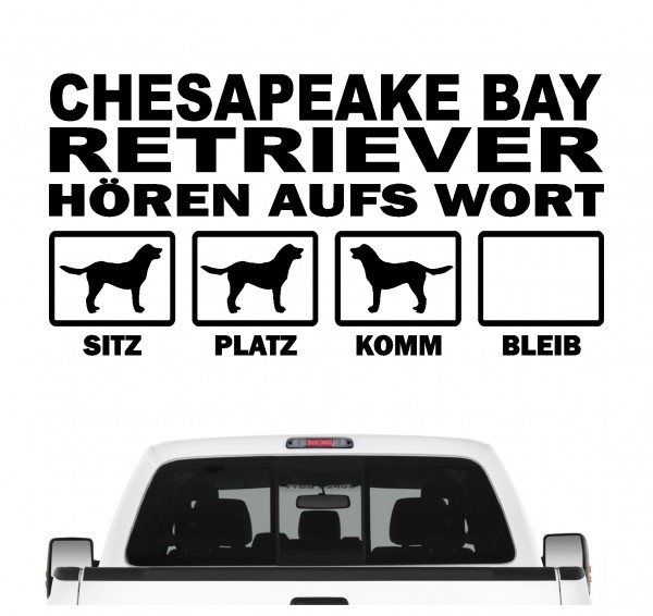 Chesapeake Bay Retriever Chessie CBR Dog Hört aufs Wort Hunde Aufkleber Sticker Autoaufkleber