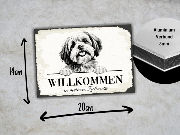 Hundeschild Willkommen Zuhause Shih Tzu Tibet Schild Achtung Spruch