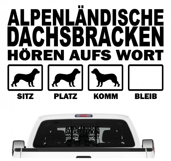 Alpenländische Dachsbracke Bracke Österreichische Dachsbracke Bracken Hört aufs Wort Hunde Aufkleber Sticker Autoaufkleber