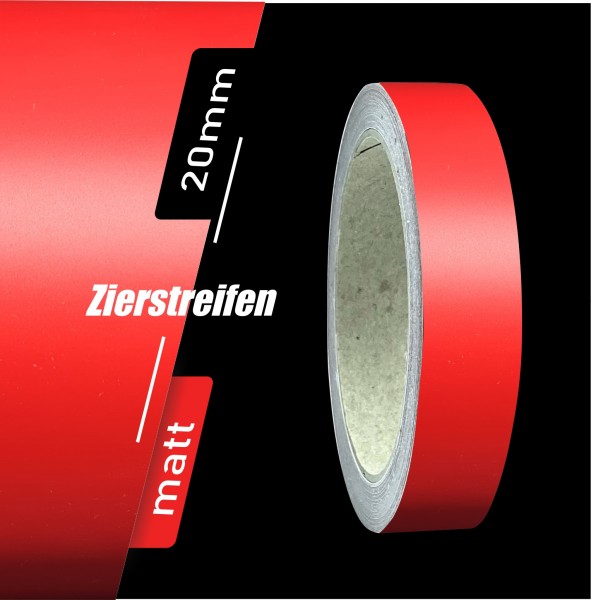 Zierstreifen Matt rot feuerrot verkehrsrot 20mm in in 10 m Länge für Auto Boot Klebeband Dekorstreifen Tuningstreifen Autofolie Siviwonder