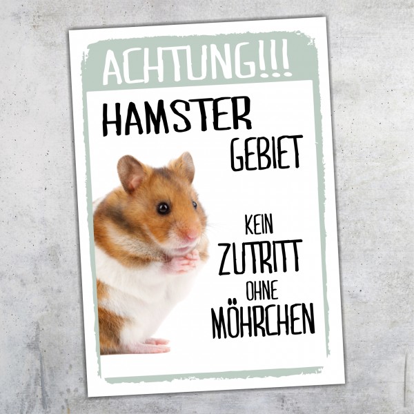 Hamster Gebiet Kein Zutritt ohne Möhrchen Türschild Warnschild Spruch Schild happy Design by Siviwonder