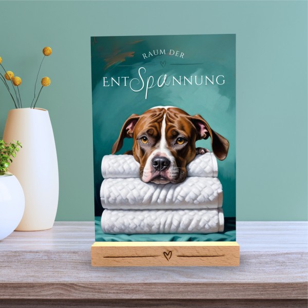 Hundeschild Deko Badezimmer Wellness Staffordshire Terrier Schild Spruch