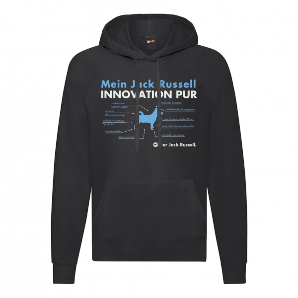 Jack Russell Terrier Sweatshirt Innovation Hoodie Hundemotiv JRT Jacky Jackie Schwarz