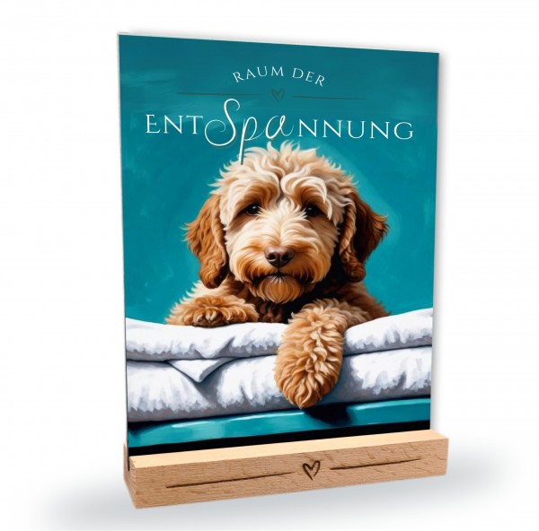 Hundeschild Deko Badezimmer Wellness Labradoodle Schild Spruch