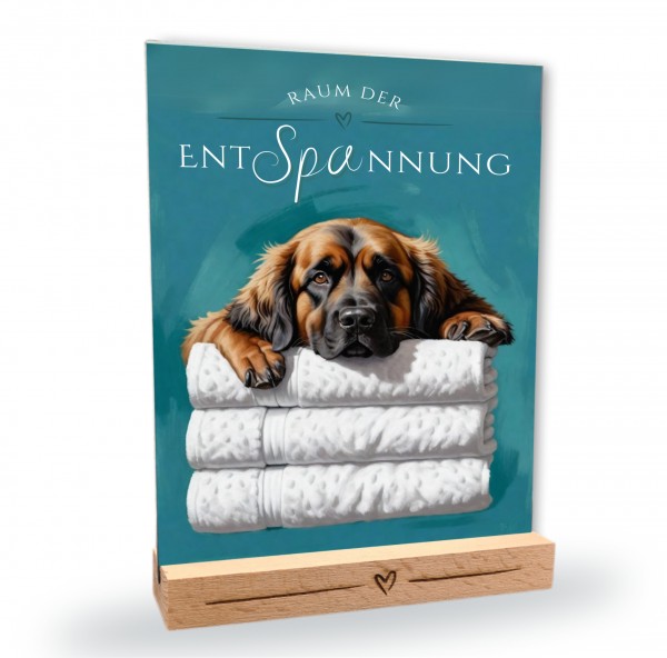 Hundeschild Deko Badezimmer Wellness Leonberger Leo Schild Spruch