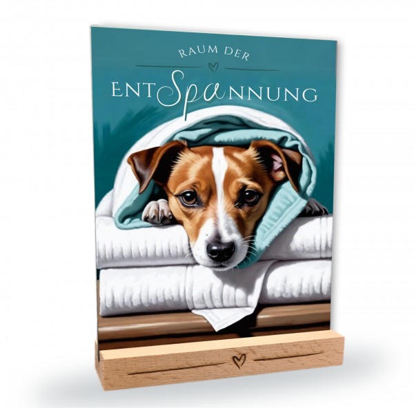 Hundeschild Deko Badezimmer Wellness Jack Russell Terrier Schild Spruch