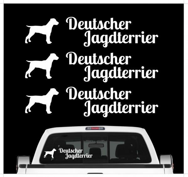 Deutscher Jagdterrier Jagd Terrier Dog 3er Set AUTOAUFKLEBER Aufkleber Hunde Hundemotiv by SIVIWONDER