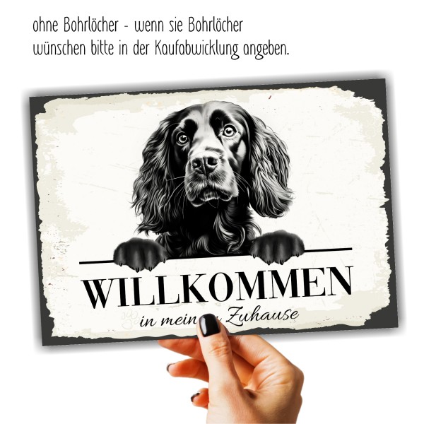 Hundeschild Willkommen Zuhause Boykin Spaniel Schild Achtung
