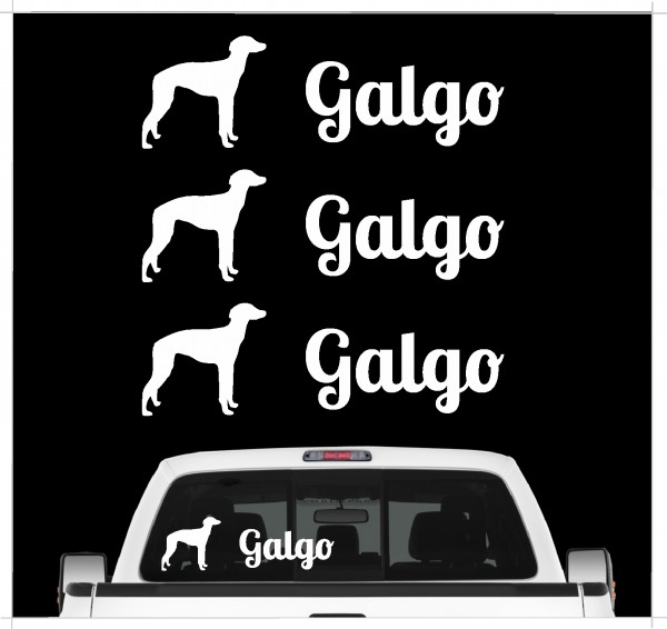 Galgo Espanol Spanischer Windhund Straßenhund Tierheim Dog 3er Set AUTOAUFKLEBER Aufkleber Hunde Hundemotiv by SIVIWONDER
