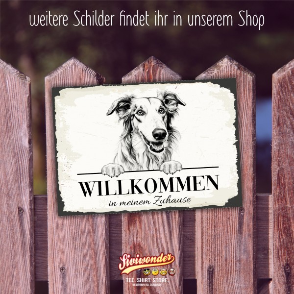 Hundeschild Willkommen Zuhause Barsoi
