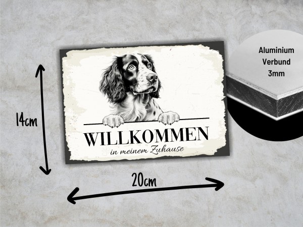 Hundeschild Willkommen Zuhause Springer Spaniel Schild Achtung Spruch