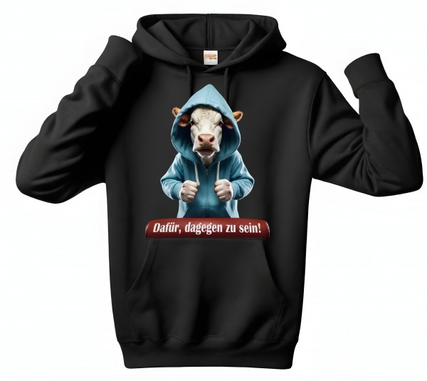 Kuh Bauern Protest No.2 Hoodie Unisex Sweatshirt Sprüche Dafür dagegen Cow Landwirt