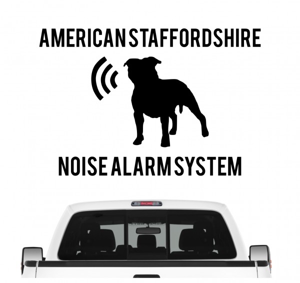 American Staffordshire Noise Alarmsystem Auto Aufkleber Hund Folie Wandtattoo Tattoo Sticker Terrier USA AmStaff Pit Bull Terrier
