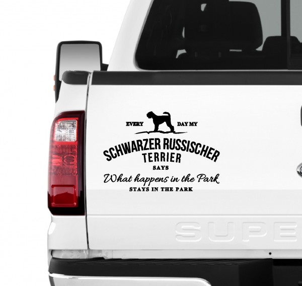 Schwarzer Russischer Terrier Vintage Hundeaufkleber Hundemotiv Auto Folie