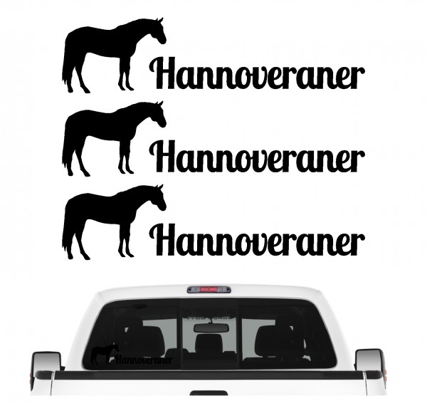 Hannoveraner Pferdesport Warmblut Freizeit Dressur Ausdauer Springen Aufkleber 3er Set Pferdeaufkleber Pferd reiten Auto Folie by SIVIWONDER