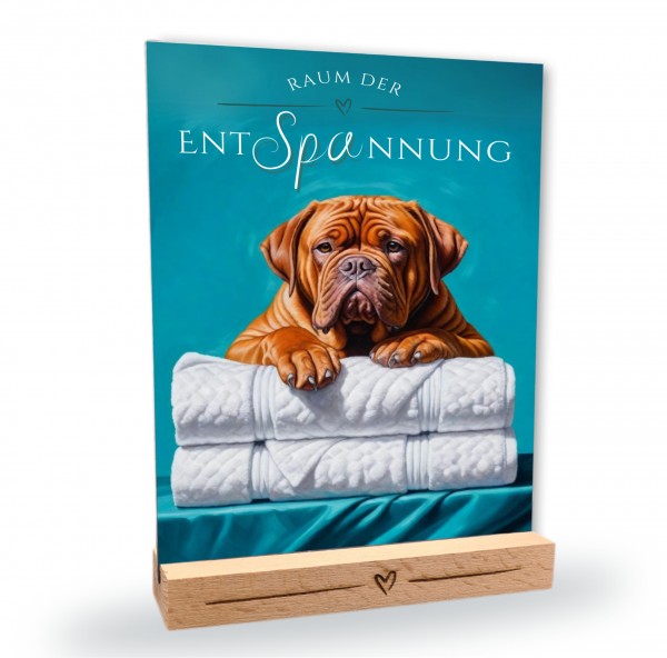 Hundeschild Deko Badezimmer Wellness Bordeauxdogge Schild Spruch