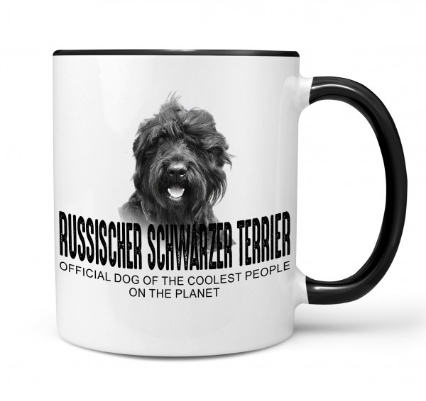 Russischer Schwarzer Terrier Dog Tasse Kaffeetasse Kaffeebecher happy Design by Siviwonder