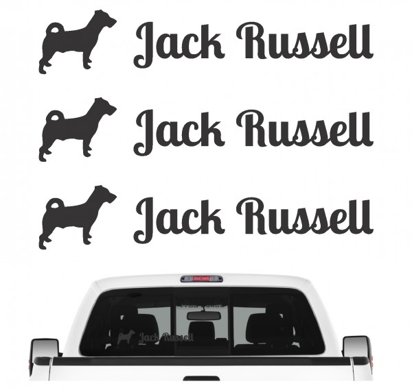 Jack Russell Terrier JRT Jacky Jackie Russel Dog 3er Set AUTOAUFKLEBER Aufkleber Hunde Hundemotiv by SIVIWONDER